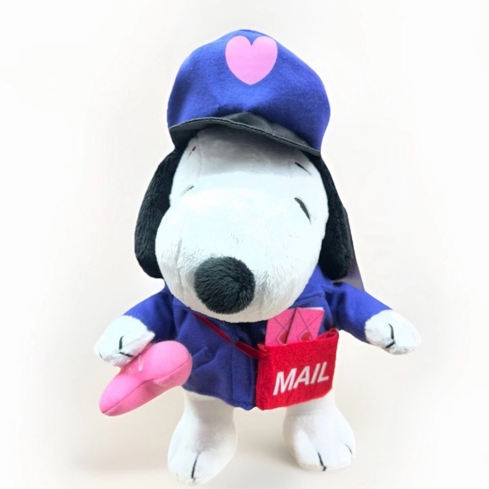 Snoopy peanuts Plush Mail Carrier Toy - Blue & Pink